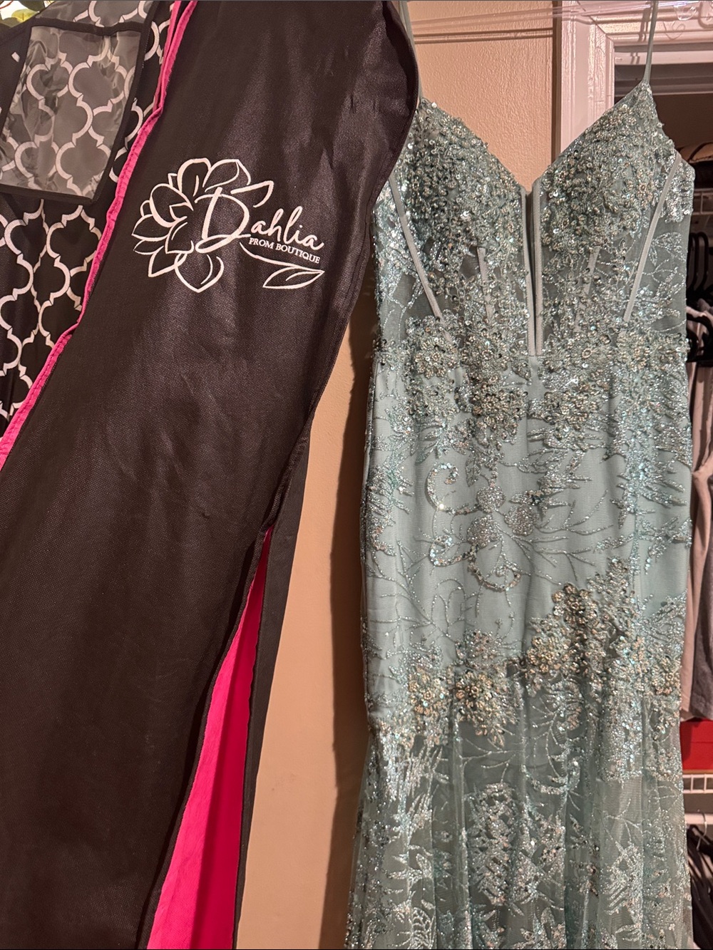 Sparkling Beaded Light Blue Evening Gown
